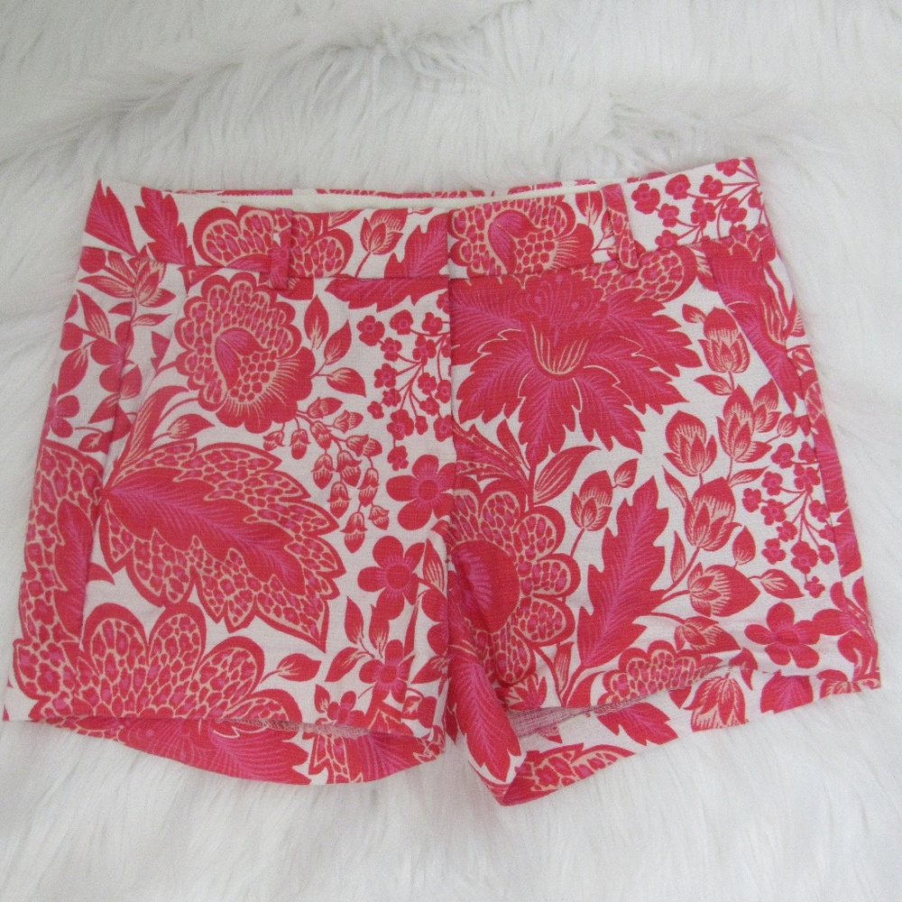 J Crew pink floral shorts, size 0.  E